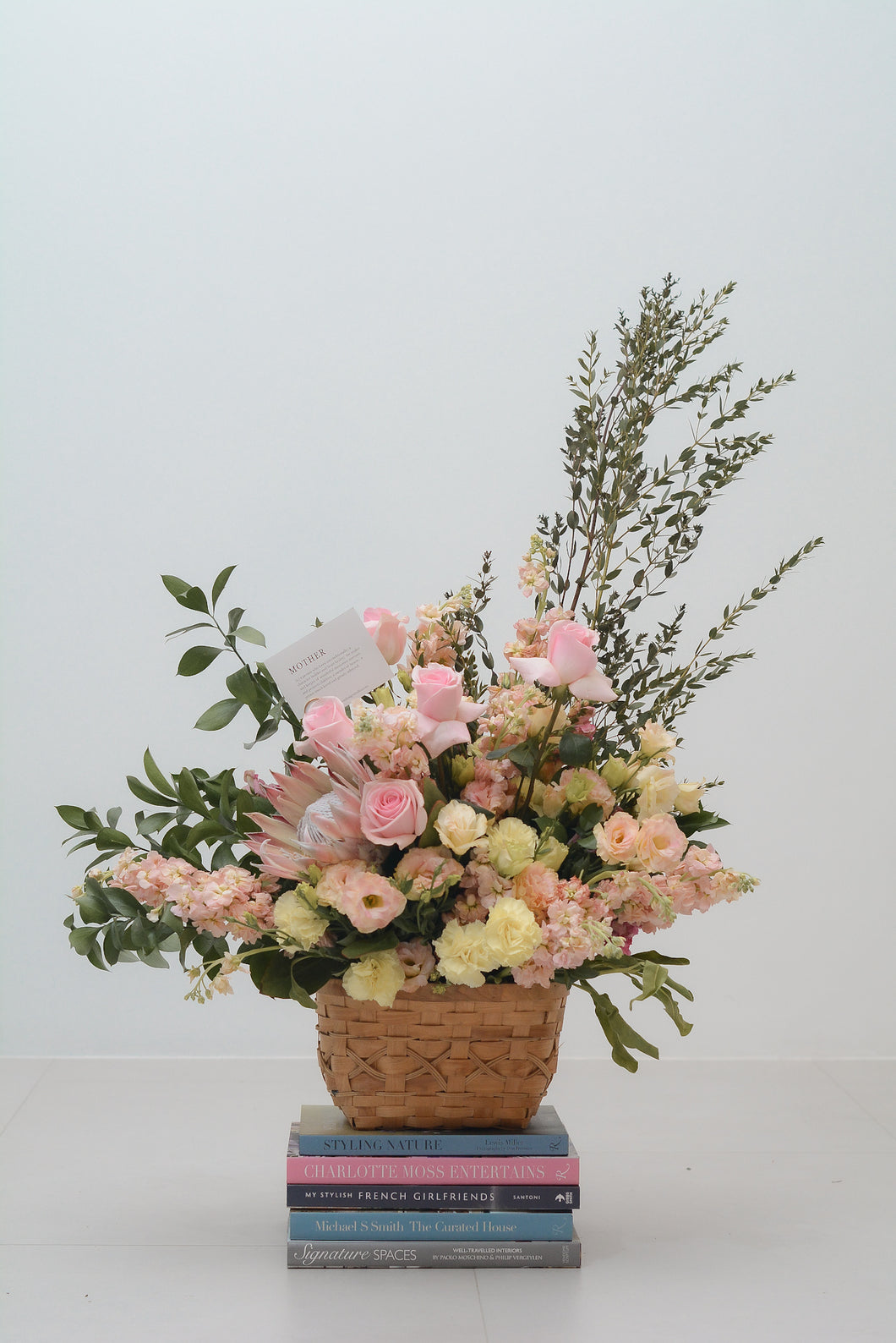 Soft Pastel Basket Arrangement